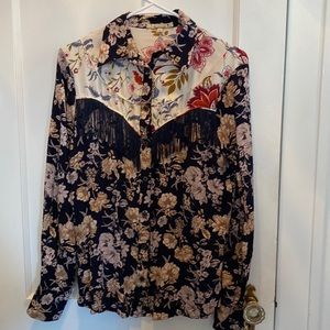 Western Style fringe blouse